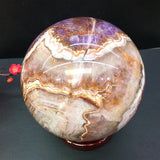 intergrowth sphere   (amethyst and agate and onxy)       B47