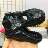 black obsidian dinosaur skull