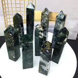 blue moss agate tower