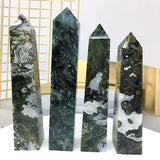 blue moss agate tower