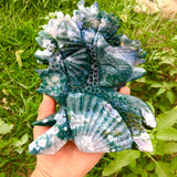 moss agate fish carving