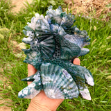 moss agate fish carving