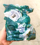 moss agate dragon carving