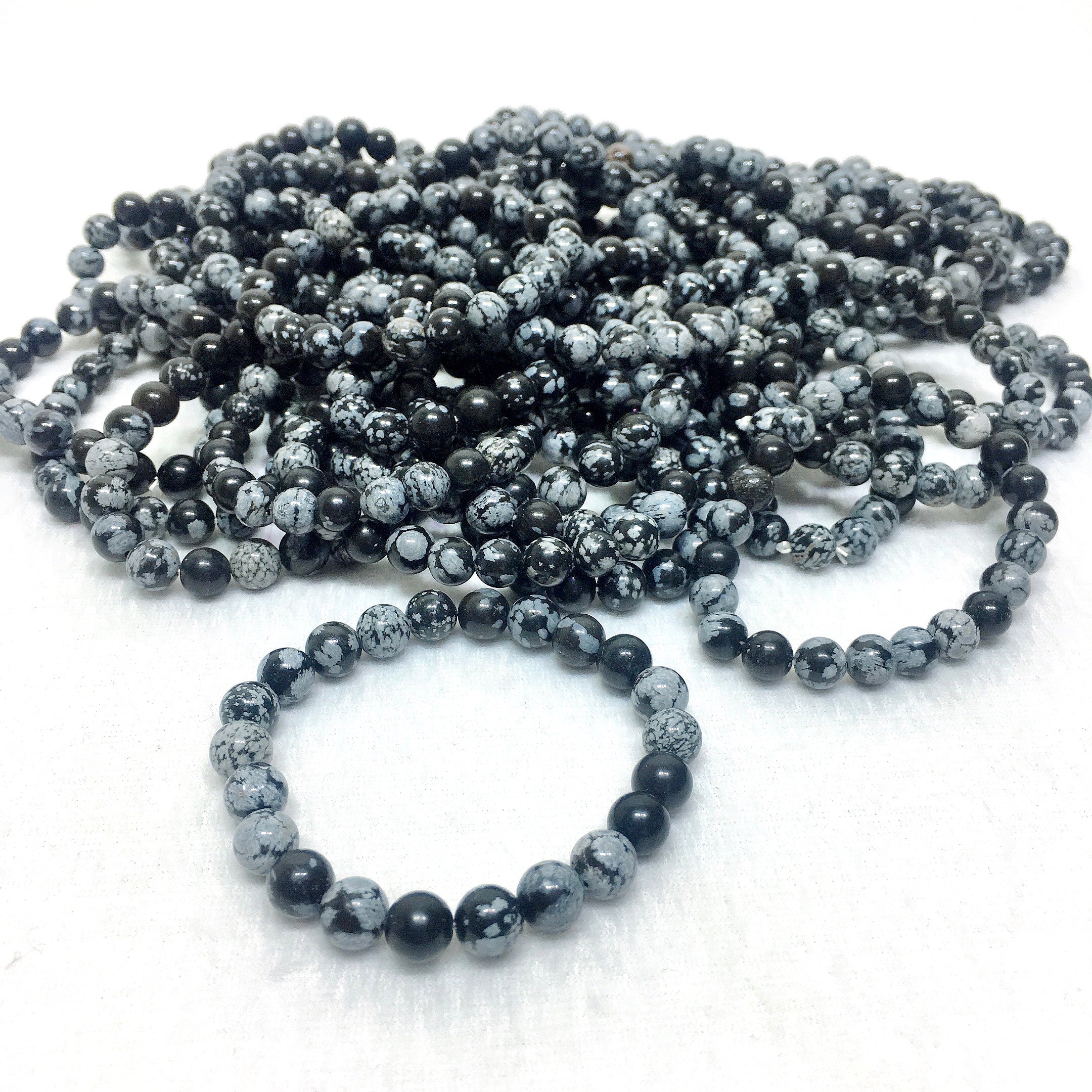 snowflake obsidian bracelet