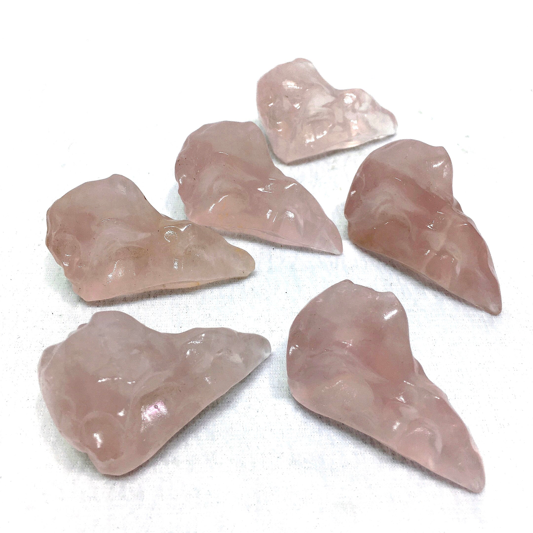rose quartz bird skull