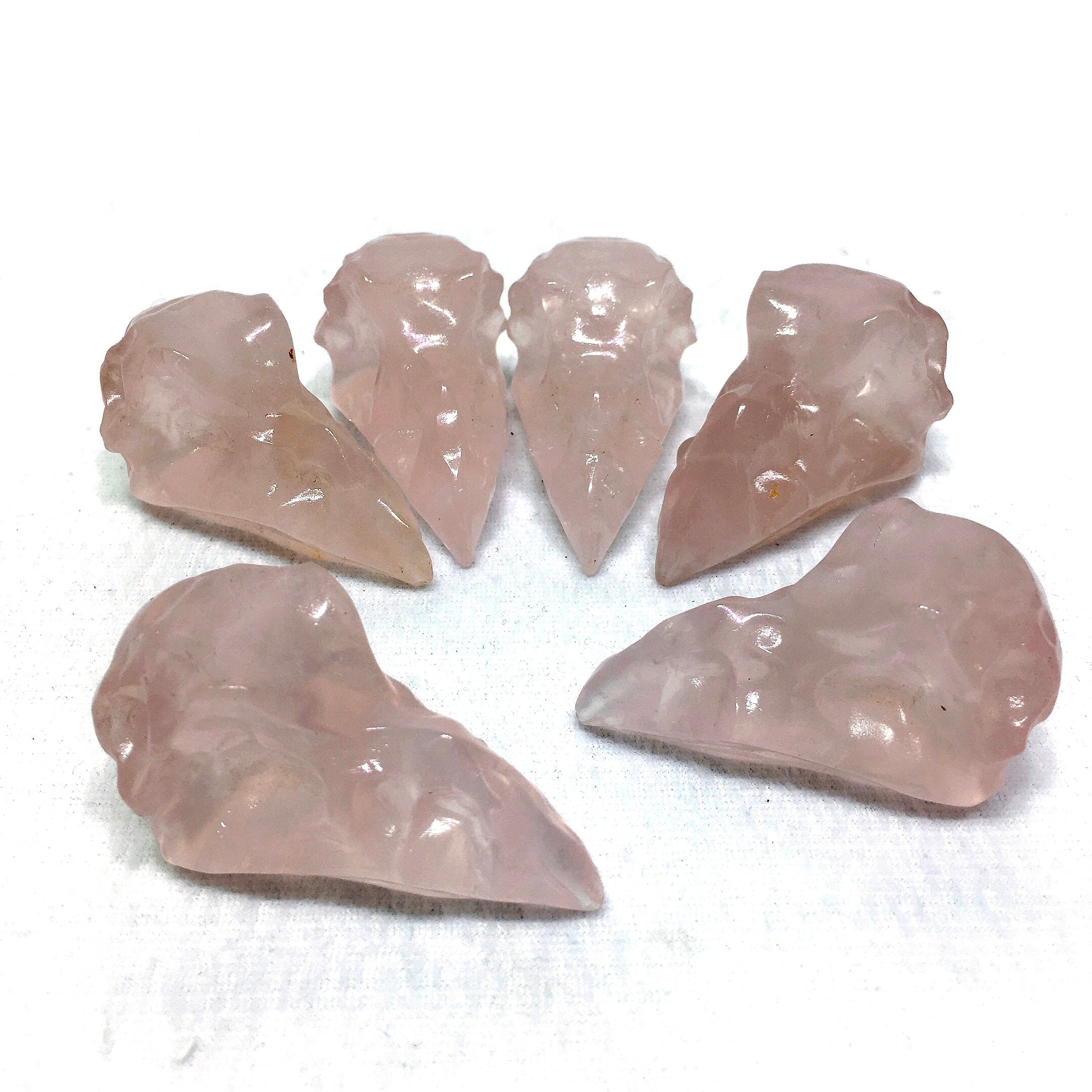 rose quartz bird skull