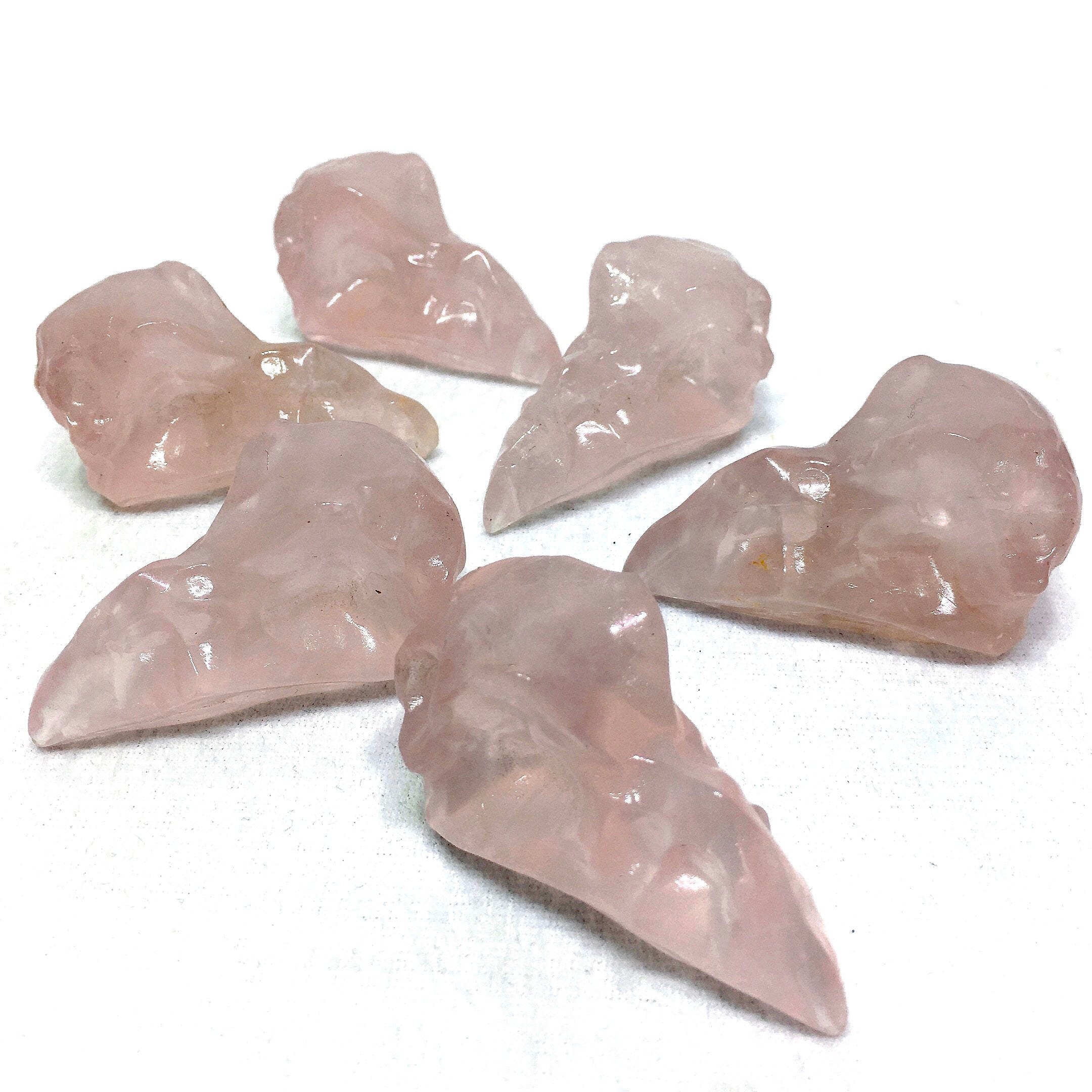 rose quartz bird skull